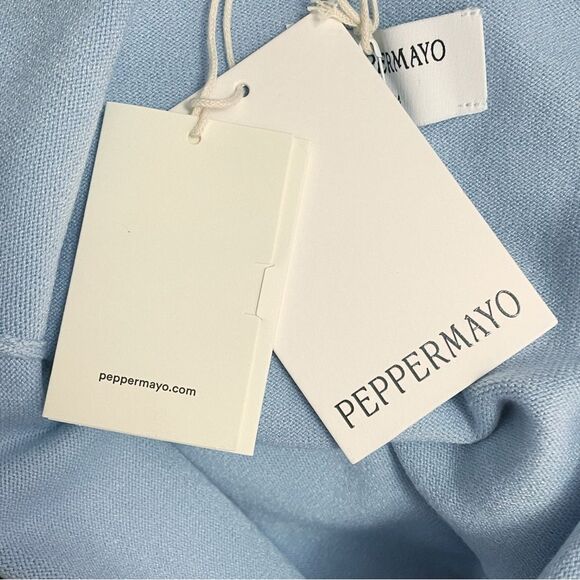 NWT PepperMayo Anastasia Maxi Dress Blue Low Back Twisted Strap Knit Size S/M - Picture 10 of 14